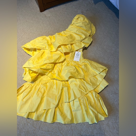 NWT YELLOW RUFFLE SOFIE MINI DRESS - Picture 1 of 2